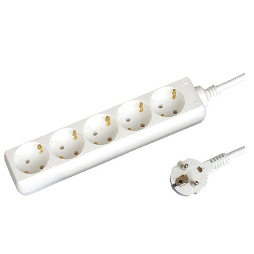 BASE MULTIPLE 5 TOMAS (3X1MM) 1.5 M BLANCA - GSC