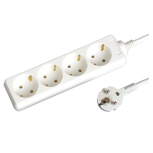 BASE MULTIPLE 4 TOMAS (3X1.5MM) 1.5M BLANCA - GSC