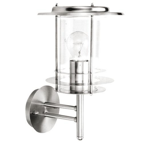 FAROL JARDIN ACERO INOXIDABLE BRAZO ABAJO E27 60W NIQUEL SATIN - GSC