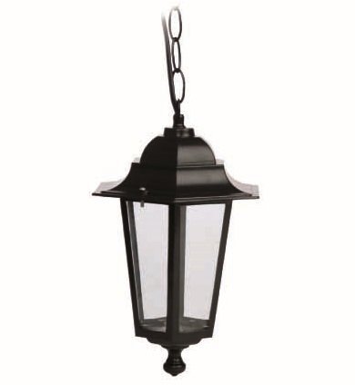 FAROL JARDIN ALUMINIO COLGANTE E27 60W NEGRO - GSC