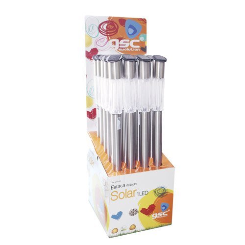 ESTACA JARDIN 1 LED ACERO- 20 UNIDADES CAJA EXPOSITOR 