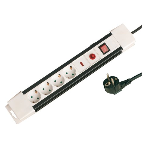 BASE MULTIPLE 4 TOMAS + INTERRUPTOR (3X1.5MM) 1.5M C/PROTECCION - GSC