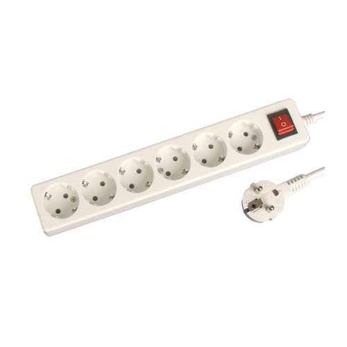 BASE MULTIPLE 6 TOMAS + INTERRUPTOR (3X1.5MM) 1.5M - BLISTER - GSC