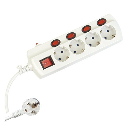 BASE MULTIPLE 4 TOMAS MULTI-INTERRUPTOR (3X1.5MM) 1.5M - BLISTER - GSC