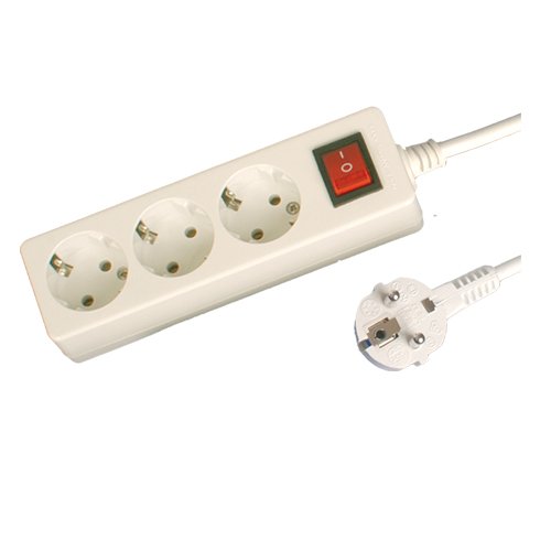 BASE MULTIPLE 3 TOMAS + INTERRUPTOR (3X1.5MM) 3M - BLISTER - GSC