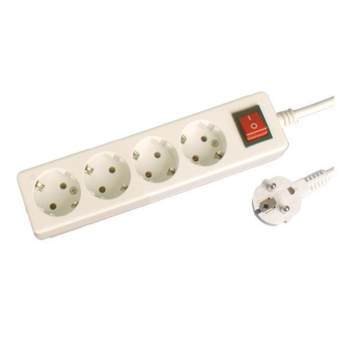 BASE MULTIPLE 4 TOMAS + INTERRUPTOR (3X1.5MM) 3M - BLISTER - GSC