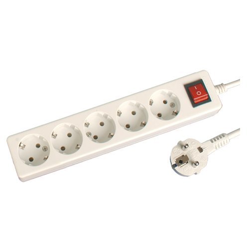 BASE MULTIPLE 5 TOMAS + INTERRUPTOR (3X1.5MM) 3M - BLISTER - GSC