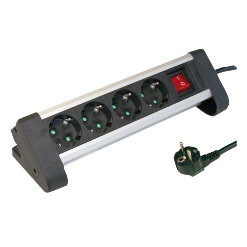 BASE MULTIPLE SOBREMESA 4 TOMAS + INTERRUPTOR (3X1.5MM) 1.5M - GSC