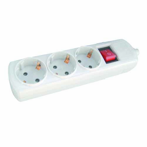 BASE MULTIPLE ULTRA 3 TOMAS + INTERRUPTOR SIN CABLE - RETRACTILADO - GSC
