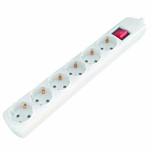 BASE MULTIPLE ULTRA 6 TOMAS + INTERRUPTOR SIN CABLE - RETRACTILADO - GSC