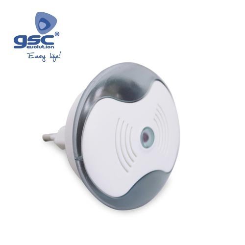 AHUYENTADOR MOSQUITOS POR ULTRASONIDO+LUZ NOCHE BLANCO - GSC 