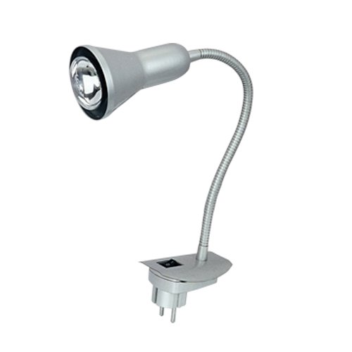 LAMPARA CUELLO FLEXIBLE + CLAVIJA E14 MAX40W-GRIS 230V - GSC