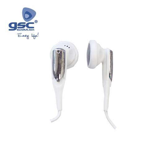 AURICULAR ESTEREO Ø15MM 1.2M JACK 3.5MM BLANCO - GSC