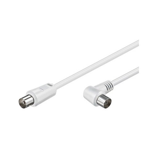 CABLE COAXIAL ACODADO MACHO A HEMBRA BLANCO 2.5M - GSC