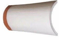 TEJA CERAMICA CURVA 300X160X120 VIDRIADA BLANCO- CMA