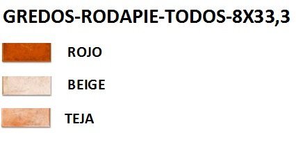 RODAPIE RUSTICO 8X33,3 GREDOS MATE (TODOS LOS COLORES) - CRT