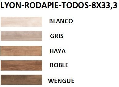 RODAPIE 8X33,3 PORCELANICO LYON MATE (TODOS LOS COLORES) - CRT