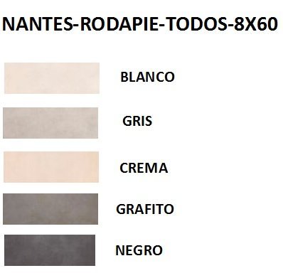 RODAPIE 8X60 PORCELANICO NANTES MATE (TODOS LOS COLORES) - CRT