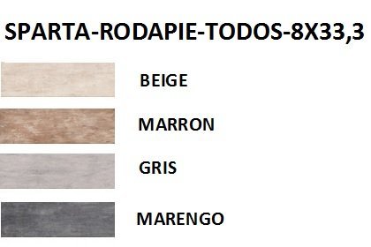 RODAPIE 8X33,3 PORCELANICO SPARTA MATE (TODOS LOS COLORES) - CRT