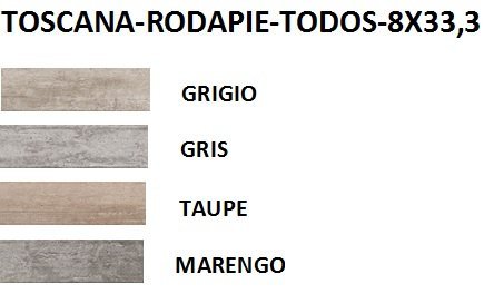 RODAPIE 8X33,3 PORCELANICO TOSCANA MATE (TODOS LOS COLORES) - CRT