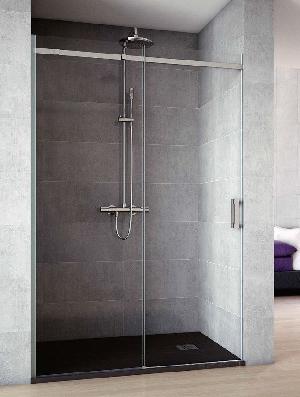 MAMPARA DUCHA EBRO 1500 MM FRONTAL FIJO + PUERTA TRANSPARENTE - INB 