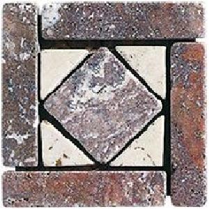 ESQUINA MARMOL 11X11 MALLORCA TRAVERTINO ROJO CREMA - MMM