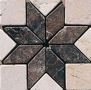 LISTELO MARMOL 15X15 ESTRELLA MARRON EMPERADOR CREMA MARFIL - MMM