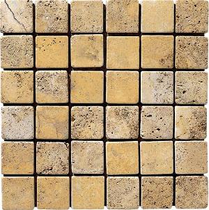 ENMALLADO MARMOL 30X30 JAZMIN TRAVERTINO AMARILLO (4,8X4,8) - MMM