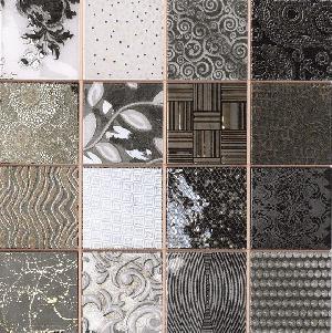 MOSAICO CERAMICO 28,1X28,1 TIFFANY BLACK 186637 (CERAMICA+ORO+PLATINO) - DBE