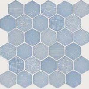MOSAICO ENMALLADO 38X39,5 PORCELANICO SATINADO VIVA HEXAGONAL ENM. AZUR - NTC