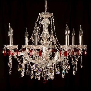 LAMPARA TECHO NEW Mª TERESA 8 LUCES 73X57 ASFOUR CRISTAL INCOLORO, ACABADO DORADO - BML