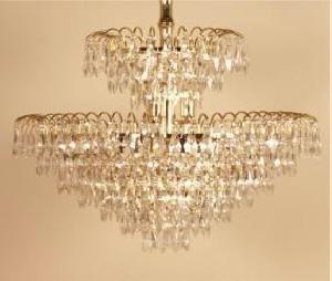 LAMPARA TECHO VIENA DIÁM. 50 CM 2 CORONAS RINCHOS ACERO (7 PISOS) CRISTAL ASFOUR - BML