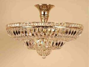 LAMPARA TECHO LISBOA PLAFÓN CESTA 100X60 (4 CESTAS, 1 CORONA CRISTAL) CRISTAL ASFOUR - BML