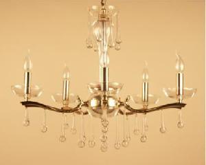 LAMPARA TECHO MILAN 5 BRAZOS FUND. 65X60 GOTAS DE CRISTAL, CRISTAL ASFOUR - BML