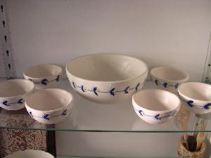 ARTESANIA CERAMICA JUEGO CUENCOS RUSTICOS 12X5,5 (6 PZ) Y 23,5X10 (1 PZ) REF. 2701 (PAQUETE 7 PZ) - 